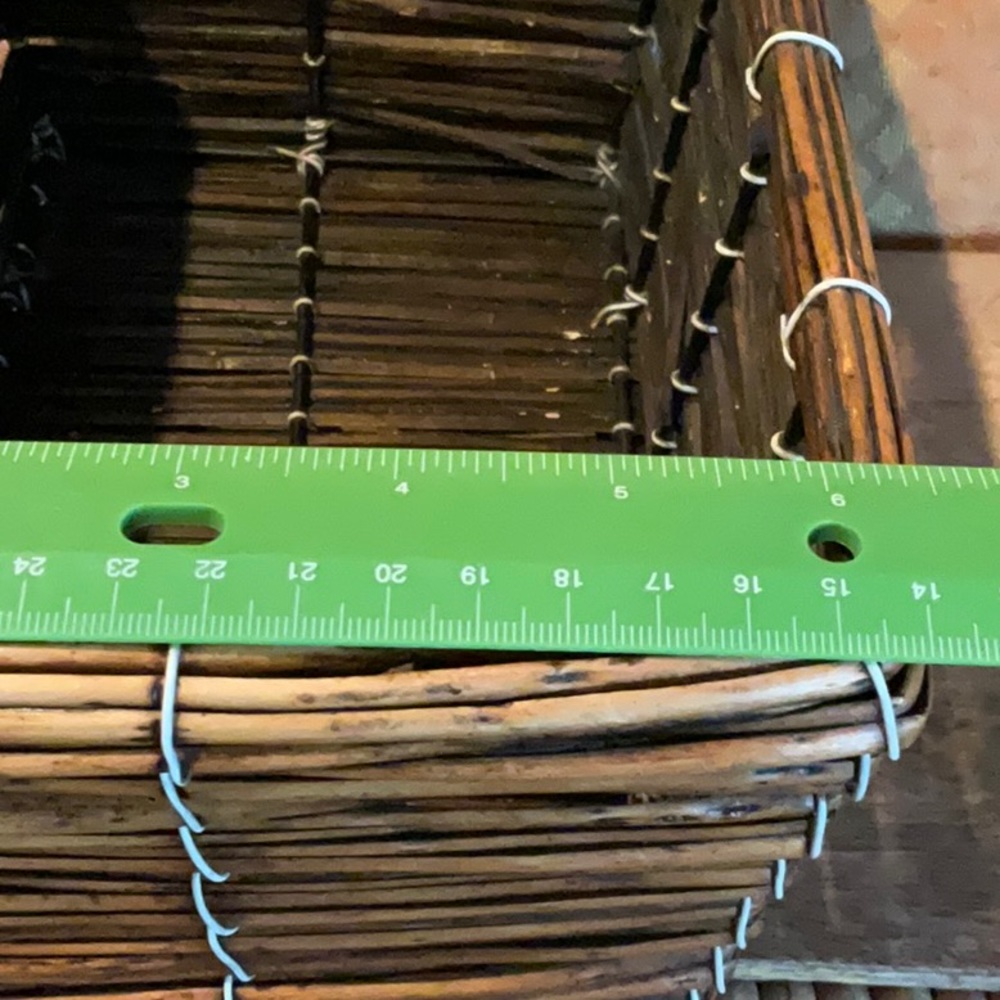 Wicker Basket, Rectangular, Catchall basket, Boho chic - Picture 7 of 11